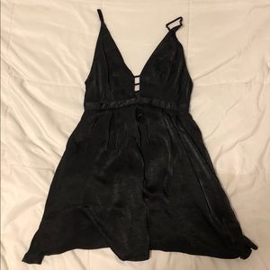 Free People black Deep V dress with pockets! NWT